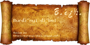 Burányi Ábel névjegykártya