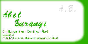 abel buranyi business card